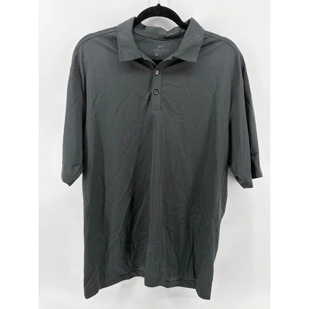 Nike, Black Lightweight Dri Fit Polo, Men's Large
